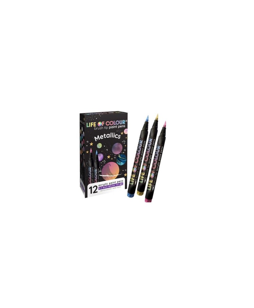 Metalic Brush Pens 12pcs
