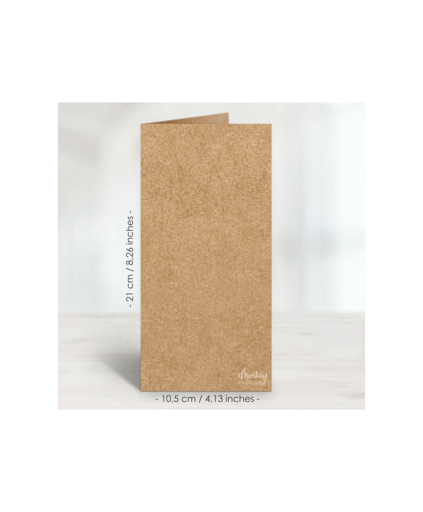 Greeting Card Base, 10,5 x 21 cm - KRAFT, 10 pcs