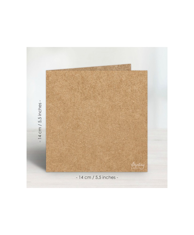 Greeting Card Base, 14 x 14 cm - KRAFT, 10 pcs
