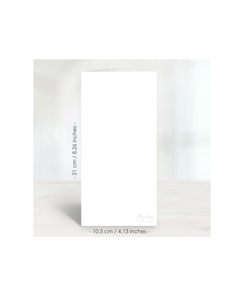 Greeting Card Base, 10,5 x 21 cm - WHITE, 10 pcs