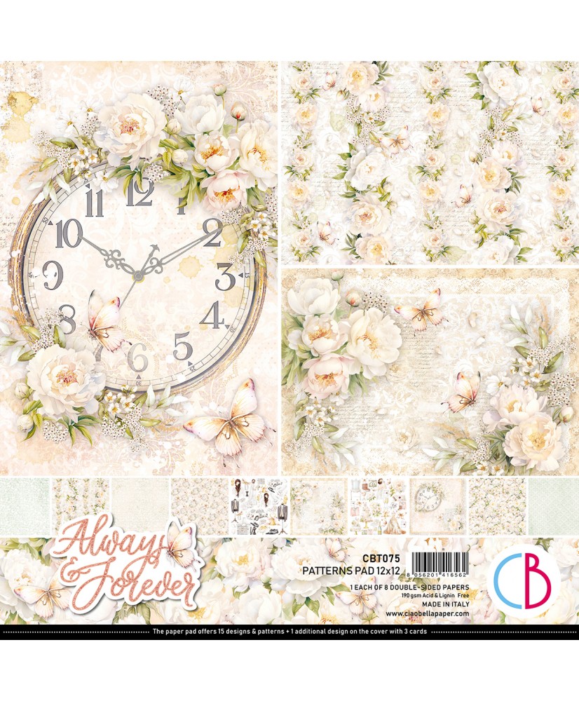 Always & Forever  Patterns Pad 12x12 8/Pkg