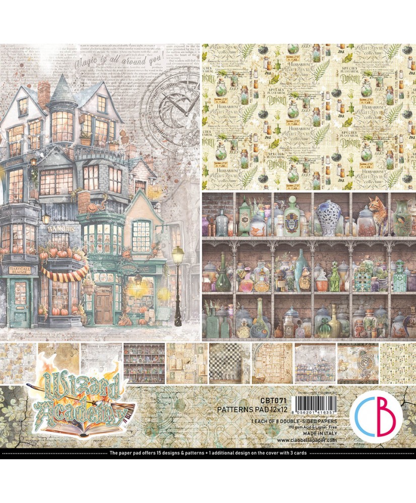 Wizard Academy  Patterns Pad 12x12 8/Pkg