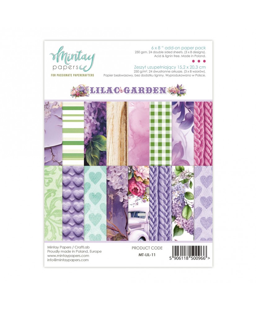 6 x 8 Add-On Paper Pad - Lilac Garden